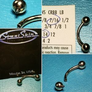 14g GOLD curved barbell (belly or eyebrow ring)